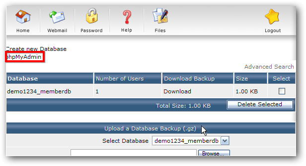 ورود به PHPmyadmin
