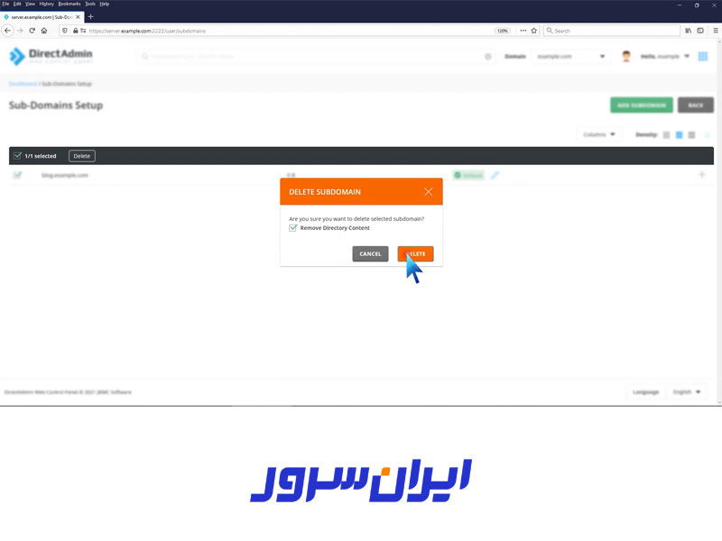مرحله 4 پاک کردن ساب دامین