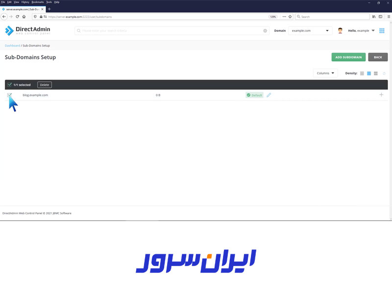 مرحله 2 پاک کردن ساب دامین