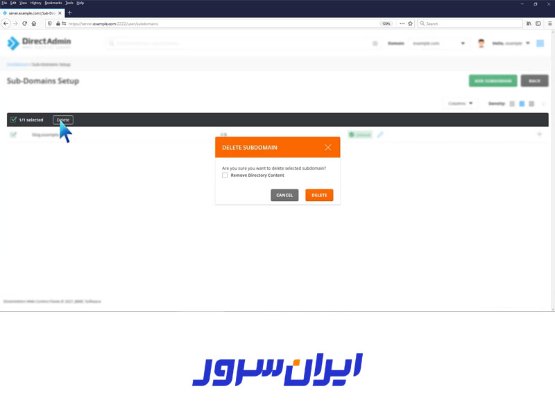 مرحله 3 پاک کردن ساب دامین