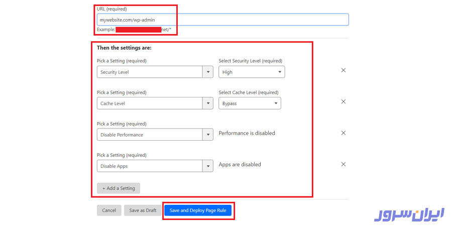 حذف داشبورد وردپرس از کش کردن توسط Cloudflare 