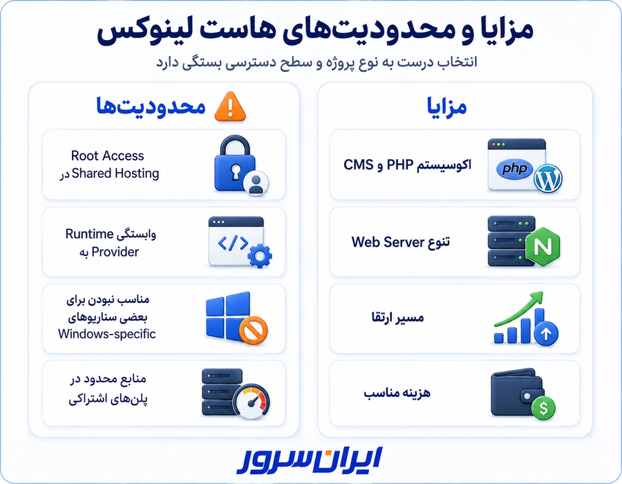 مزایا و معایب هاست لینوکس