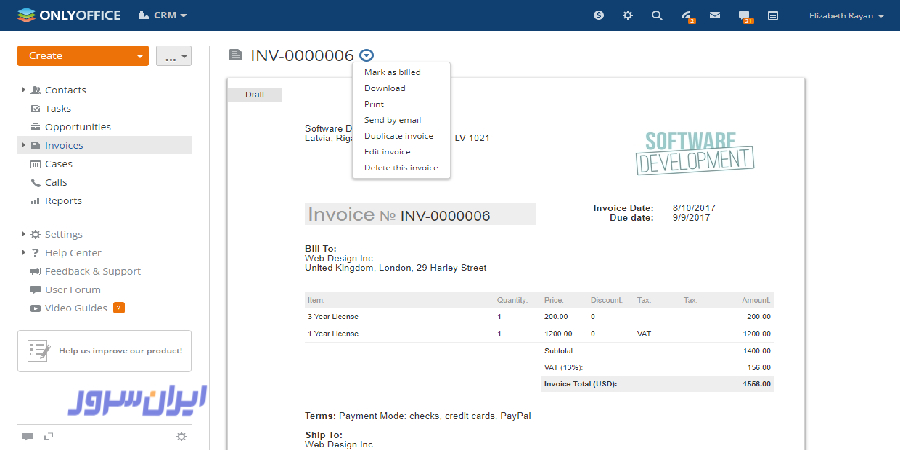 مدیریت مشتریان در ONLYOFFICE 