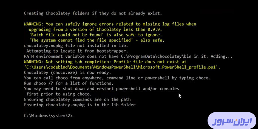 نحوه نصب Node JS در ویندوز با Chocolatey