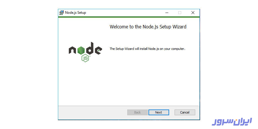 اجرای نصب‌کننده Node.js